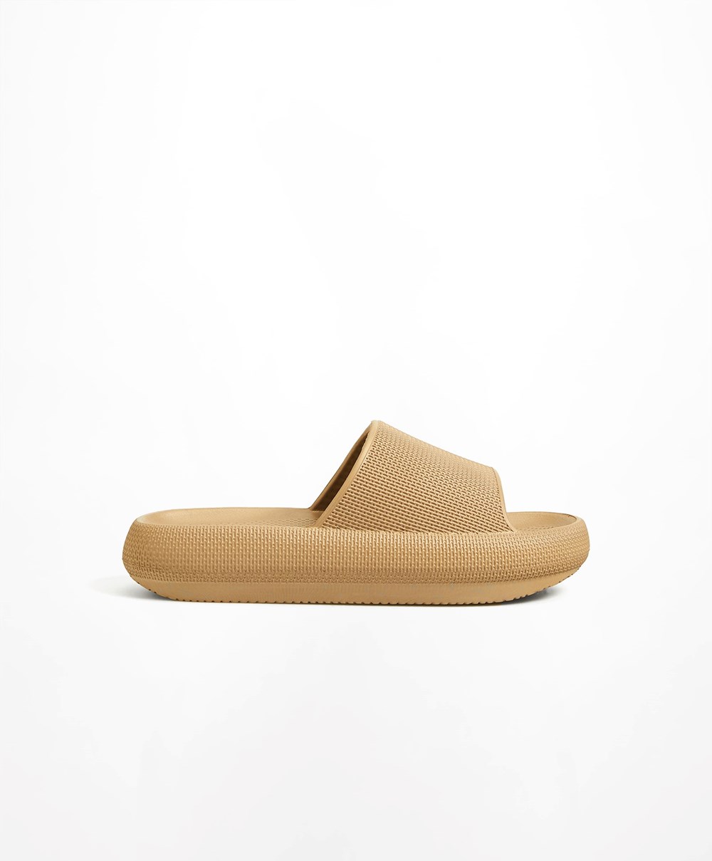 Oysho Flatform Sandals καφε | NUGEQD-395