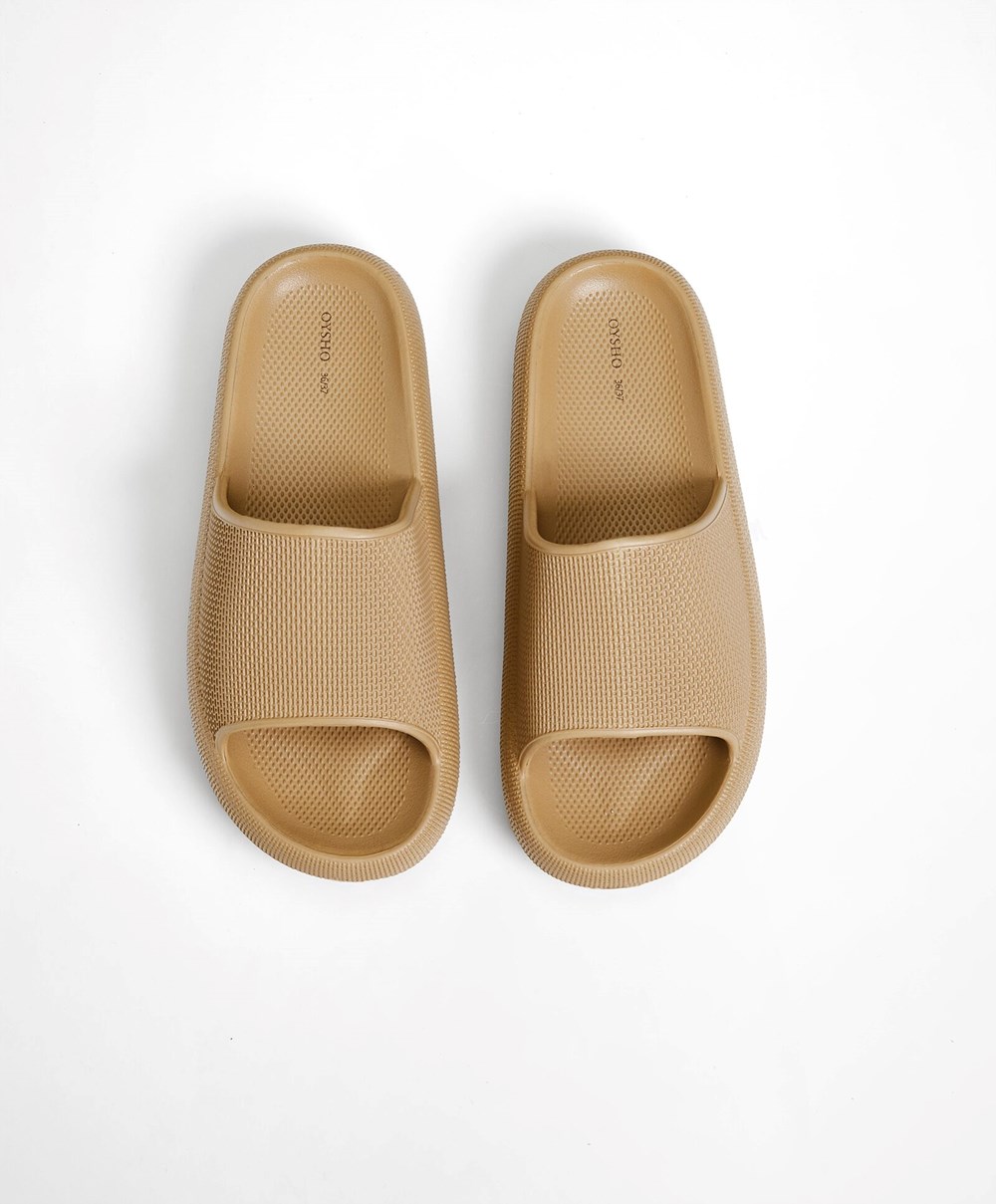 Oysho Flatform Sandals καφε | ZSLPTX-182