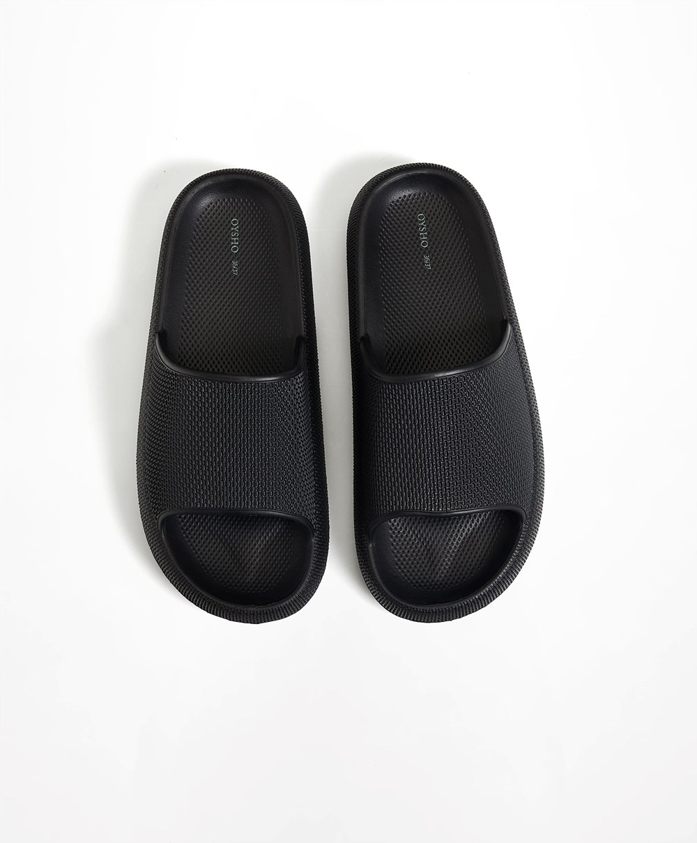 Oysho Flatform Sandals μαυρα | LSDTNY-846