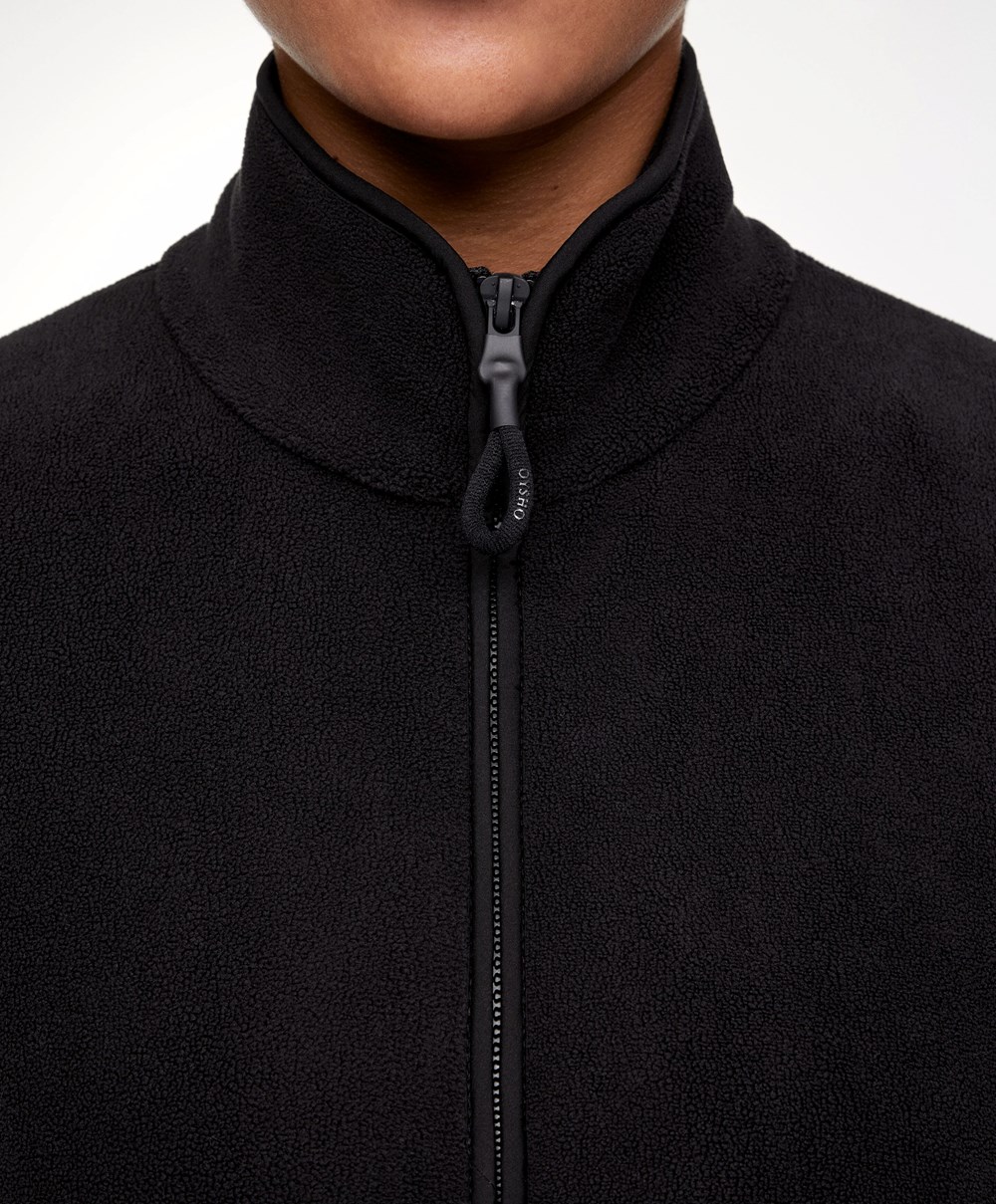 Oysho Fleece Jacket μαυρα | KBVPMX-097