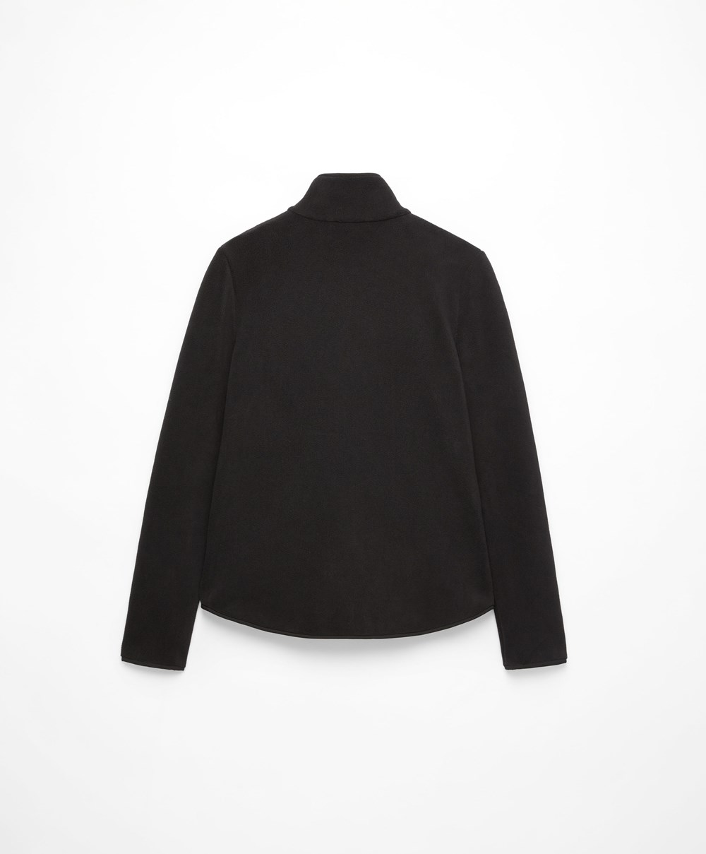 Oysho Fleece Jacket μαυρα | KBVPMX-097