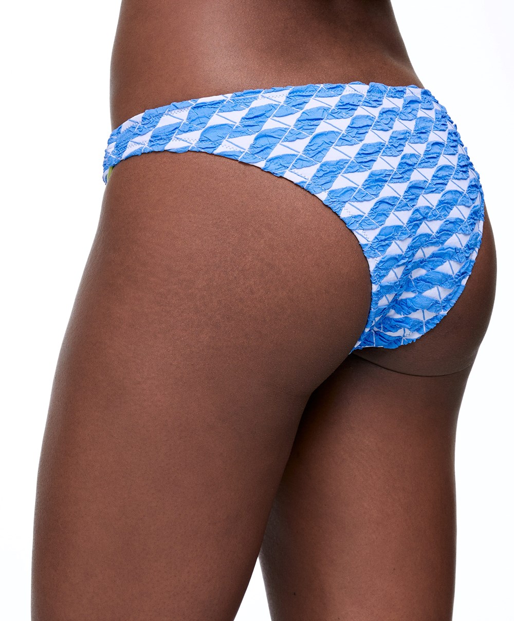 Oysho Geometric Jacquard Medium-coverage Μπικίνι Briefs μπλε | GQMNLK-176