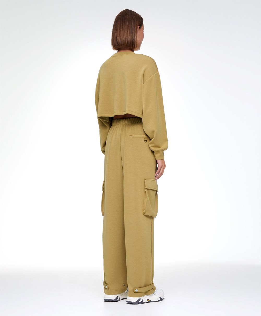 Oysho Green Modal Cargo Tracksuit Ελιά | SNXKFL-579