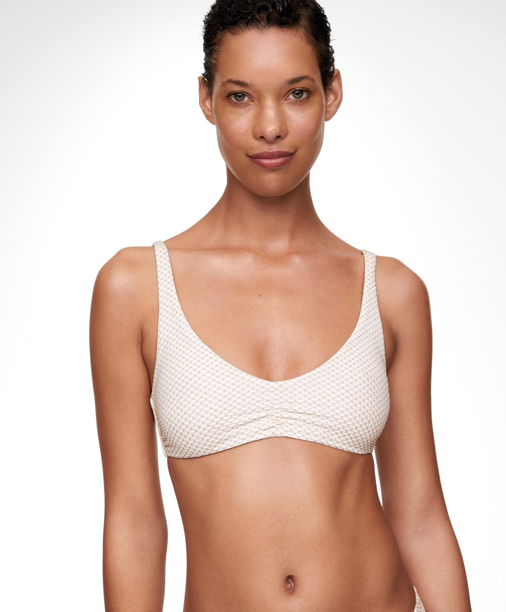 Oysho Halter Brooch Μπικίνι Top ασπρα | ATFXVE-178