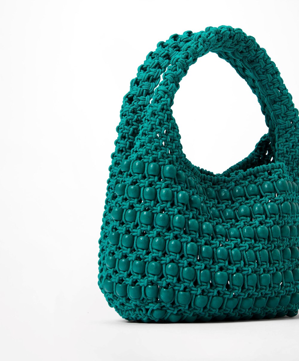 Oysho Handbag With λουρακια And Little Ball Details τυρκουάζ | FXLAYZ-685