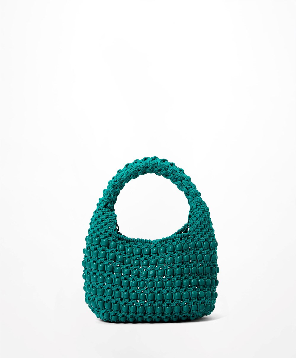 Oysho Handbag With λουρακια And Little Ball Details τυρκουάζ | FXLAYZ-685