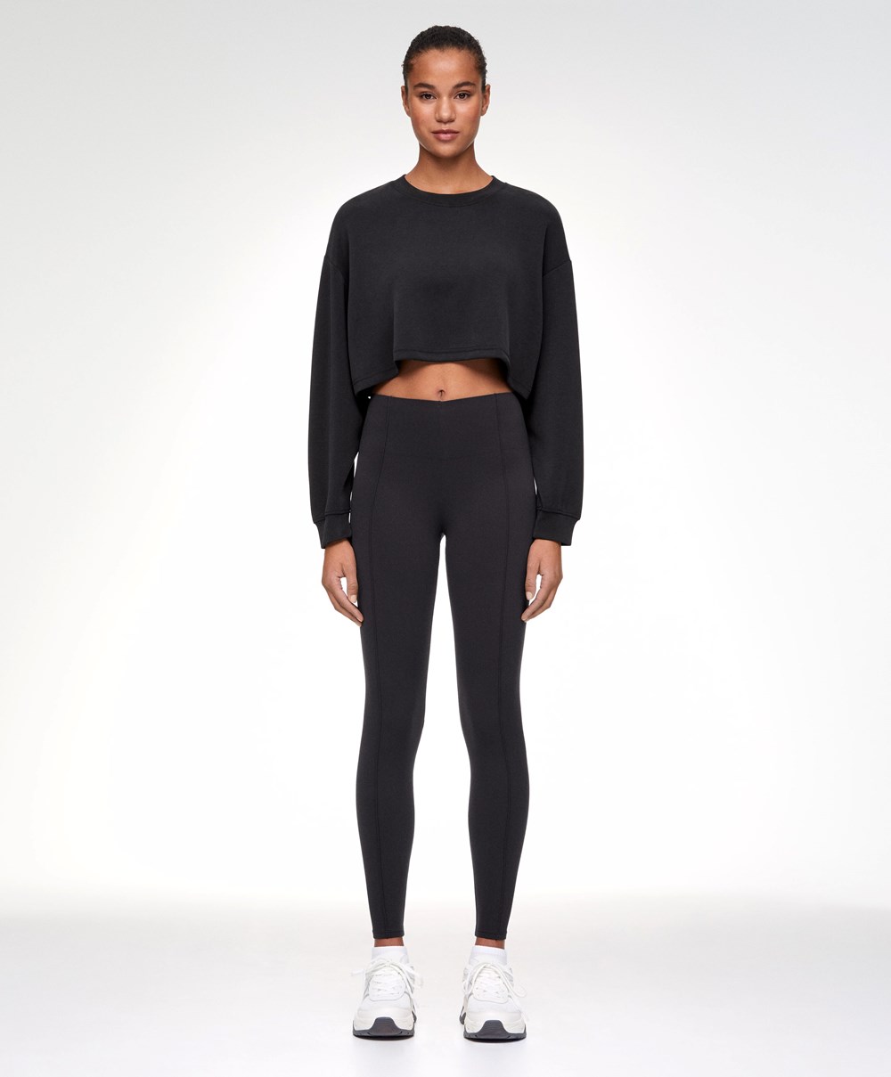 Oysho High-strength Fabric 65cm Ankle-length Leggings μαυρα | YFBKJD-437