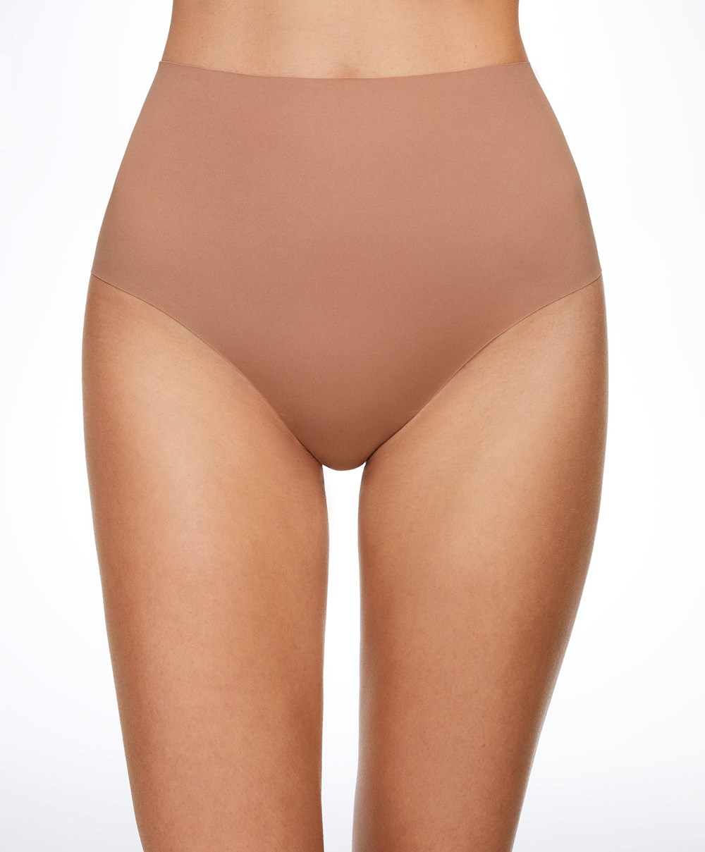 Oysho High-waisted Invisible Laser-cut Briefs Tan | CNVLPW-754