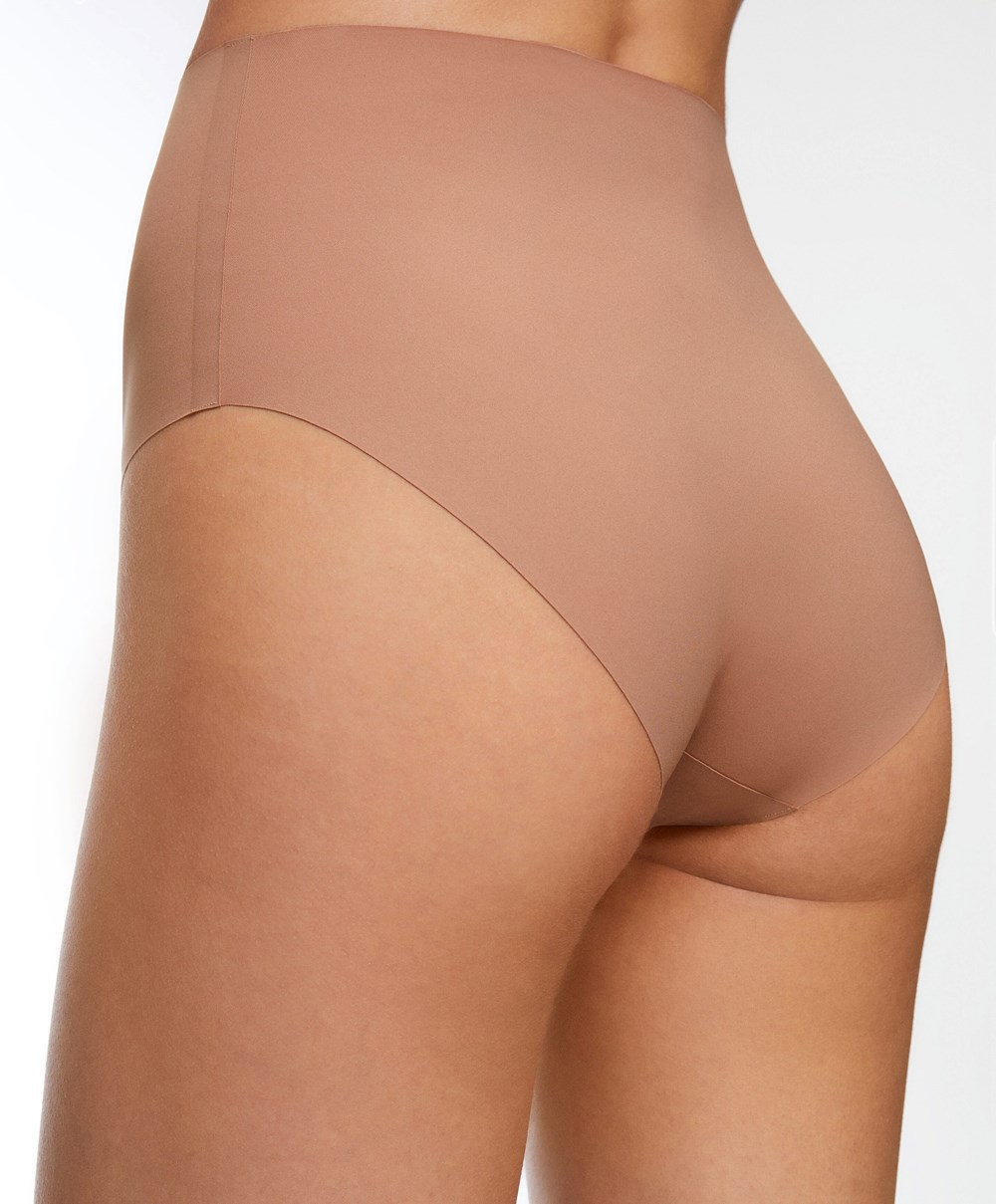 Oysho High-waisted Invisible Laser-cut Briefs Tan | CNVLPW-754