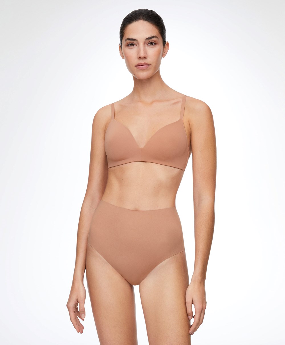 Oysho High-waisted Invisible Laser-cut Briefs Tan | CNVLPW-754