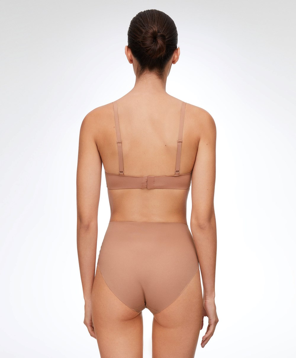 Oysho High-waisted Invisible Laser-cut Briefs Tan | CNVLPW-754