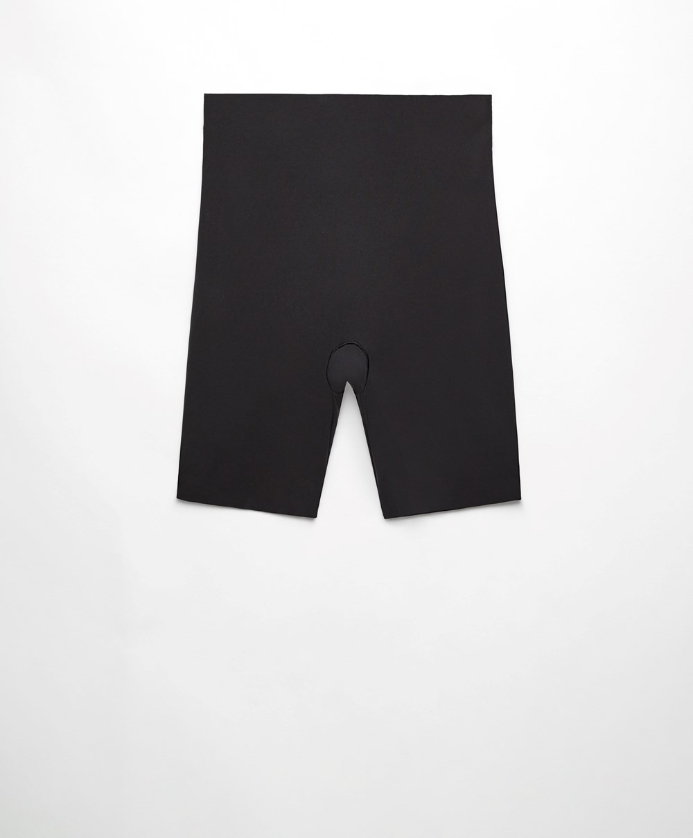 Oysho High-waisted Invisible Laser-cut Cycle Shorts μαυρα | GVDJAM-130