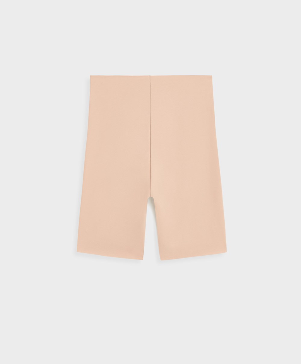 Oysho High-waisted Invisible Laser-cut Cycle Shorts Μπεζ | HJIRVU-296