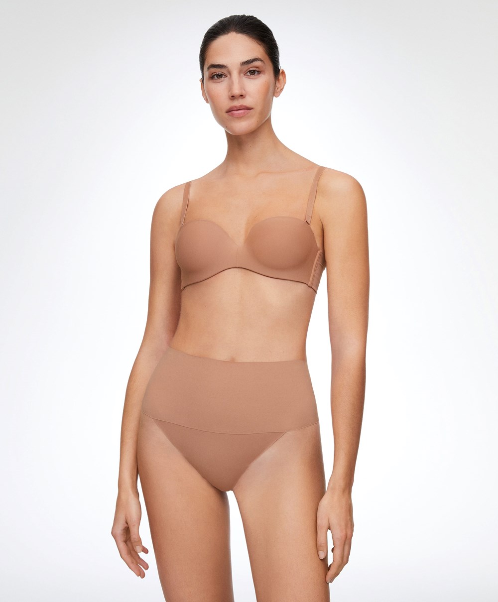 Oysho High-waisted Invisible Laser-cut Στρινγκ Tan | JIWCME-367