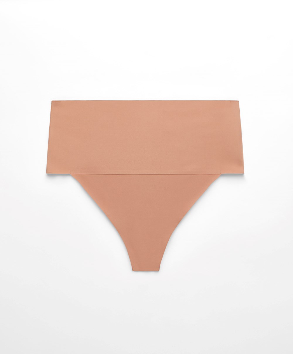 Oysho High-waisted Invisible Laser-cut Στρινγκ Tan | JIWCME-367