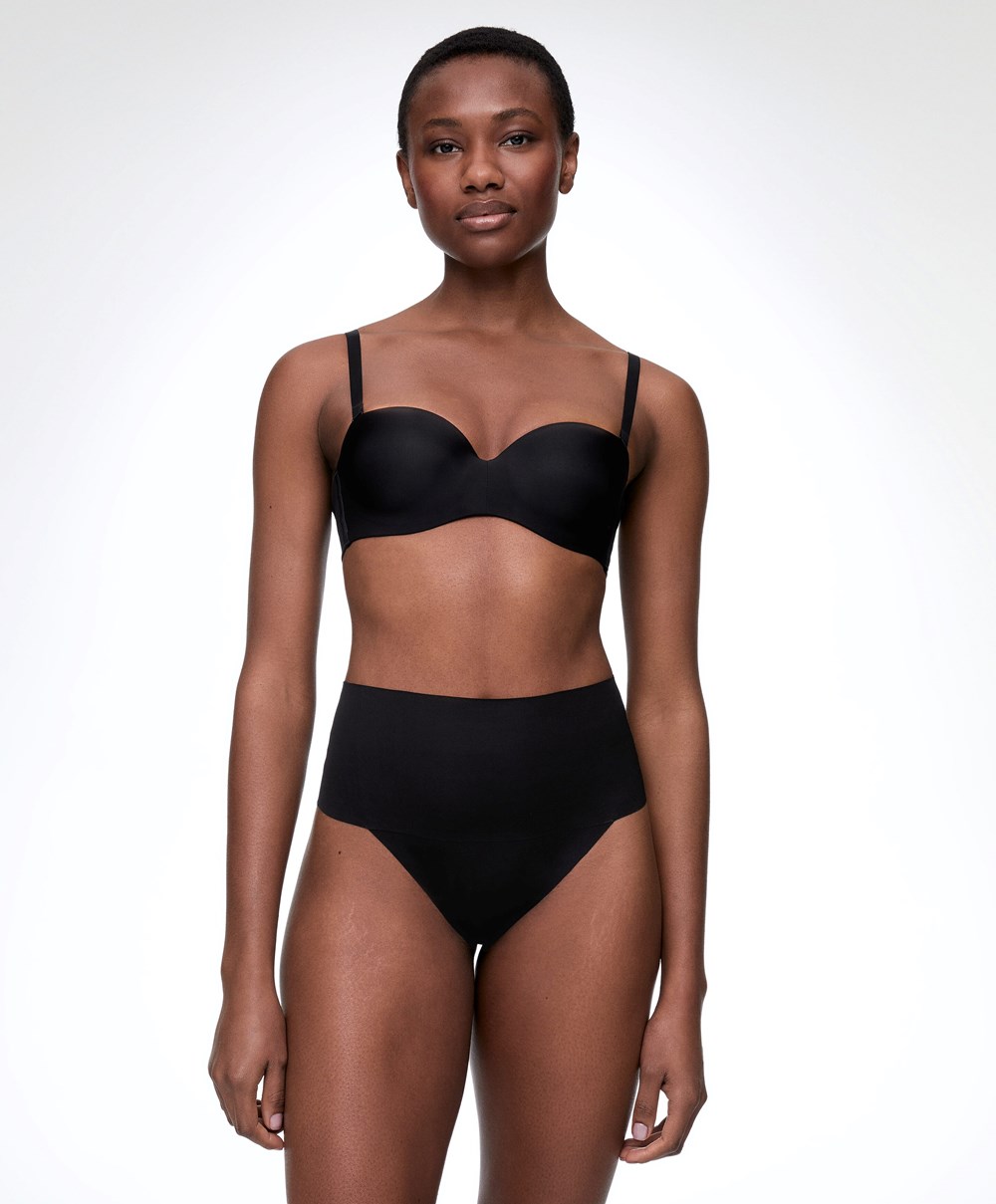 Oysho High-waisted Invisible Laser-cut Στρινγκ μαυρα | VYXZSL-910