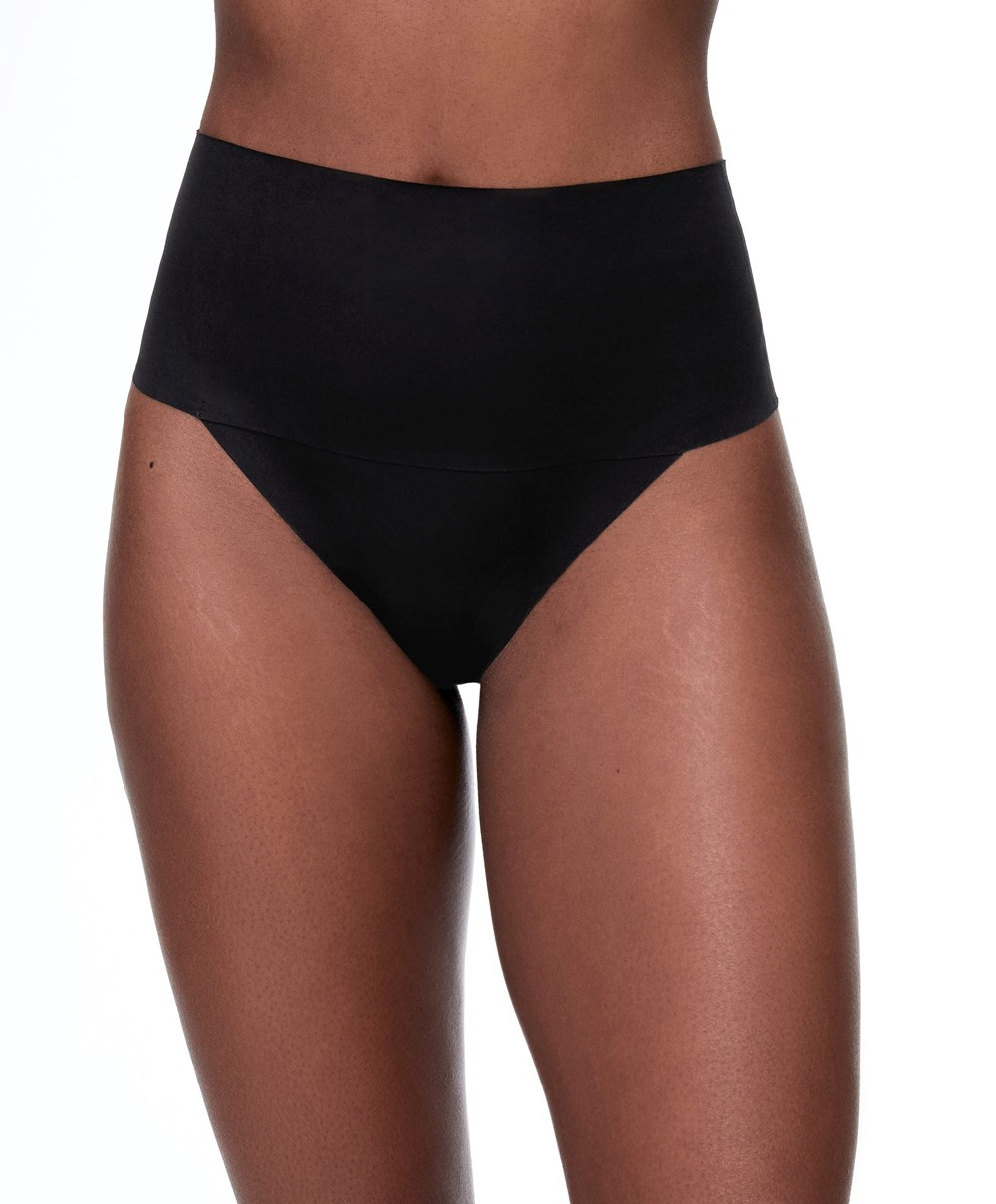 Oysho High-waisted Invisible Laser-cut Στρινγκ μαυρα | VYXZSL-910