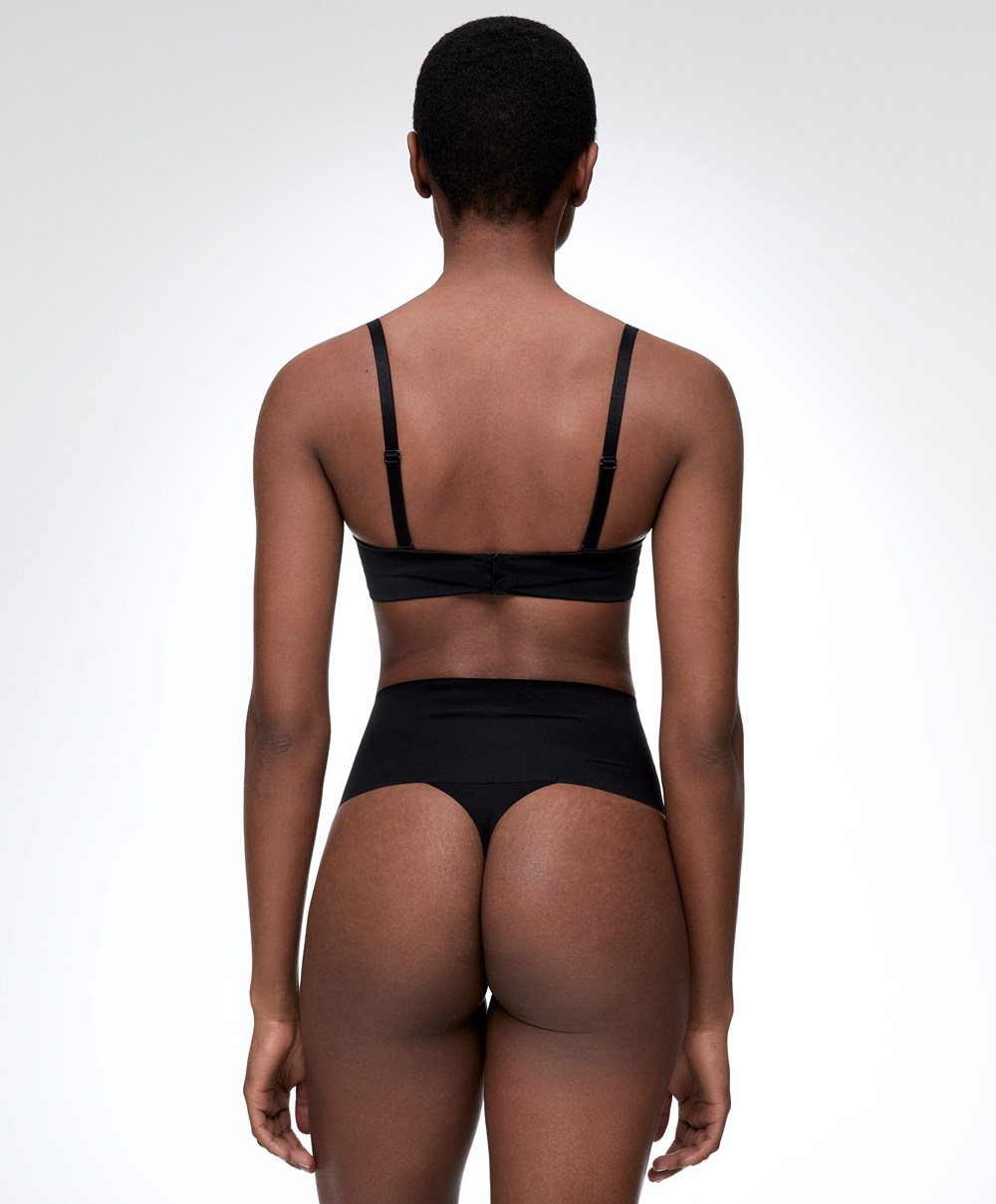 Oysho High-waisted Invisible Laser-cut Στρινγκ μαυρα | VYXZSL-910