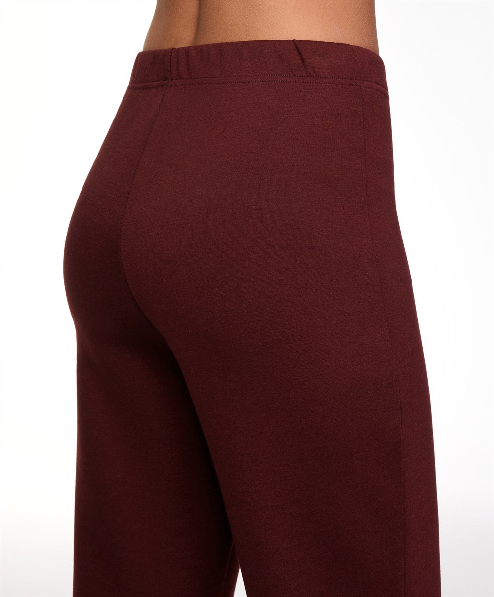 Oysho Interlock Flare Trousers σκούρο | TGFOZU-489