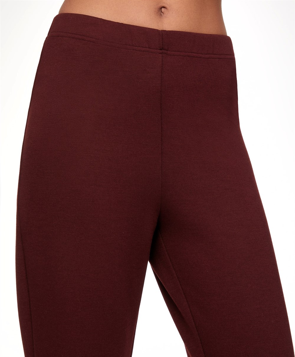 Oysho Interlock Flare Trousers σκούρο | TGFOZU-489