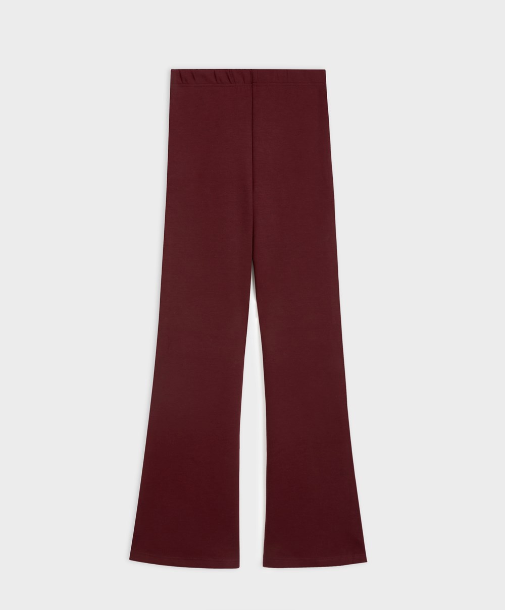 Oysho Interlock Flare Trousers σκούρο | TGFOZU-489