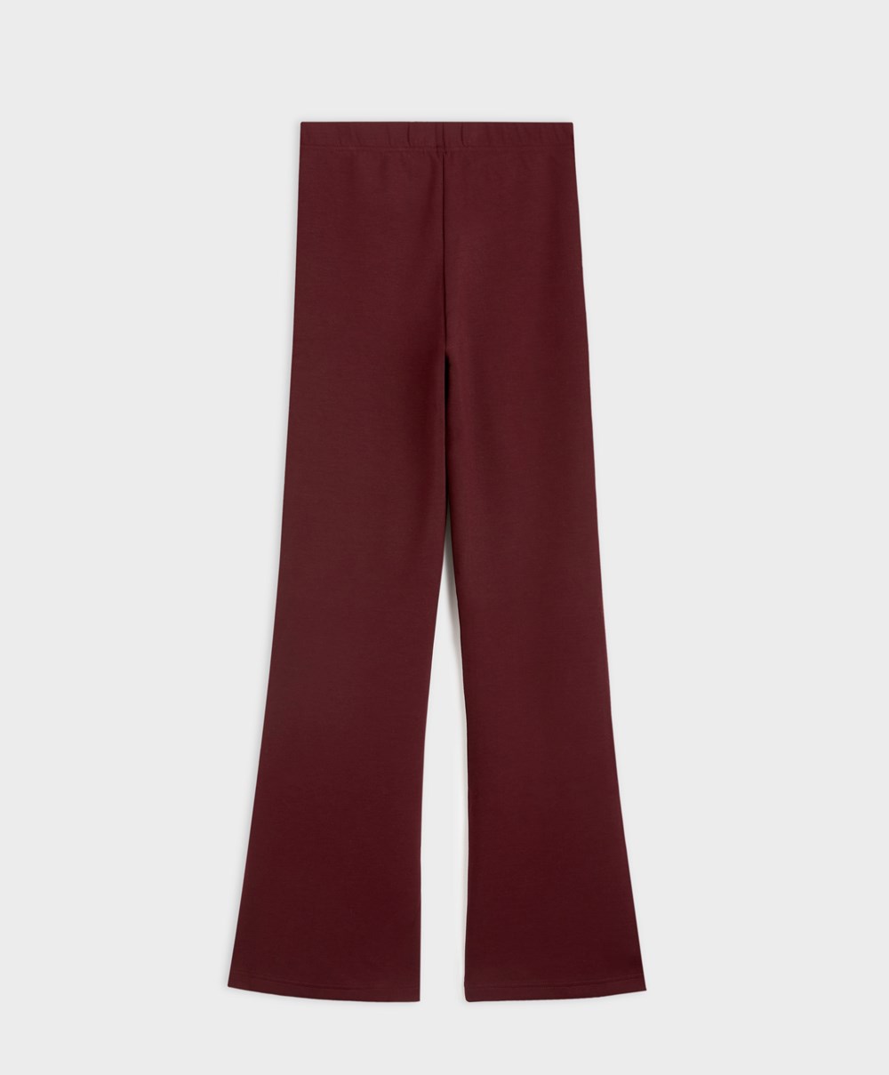 Oysho Interlock Flare Trousers σκούρο | TGFOZU-489