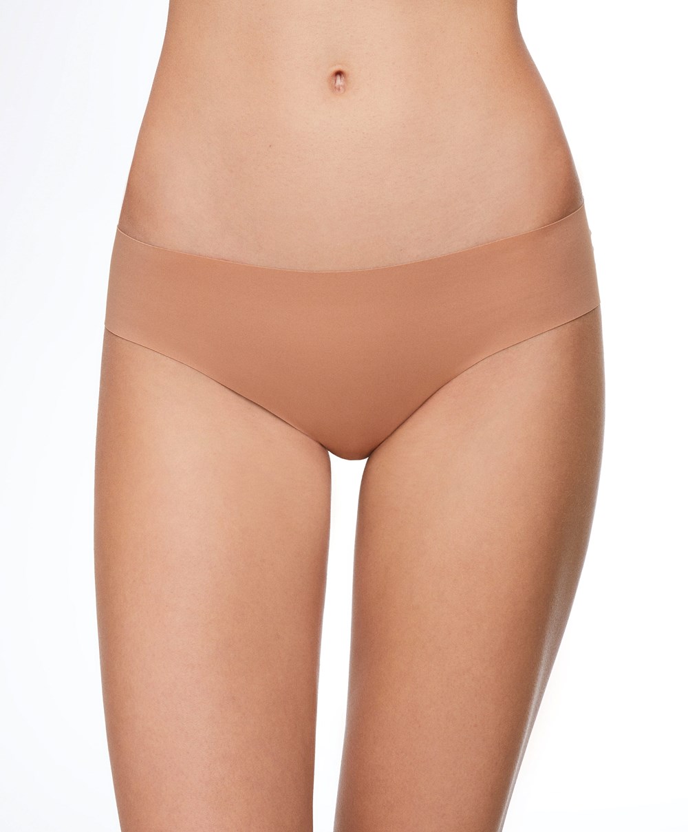 Oysho Invisible Laser-cut Brazilian Briefs Tan | CEIATM-159