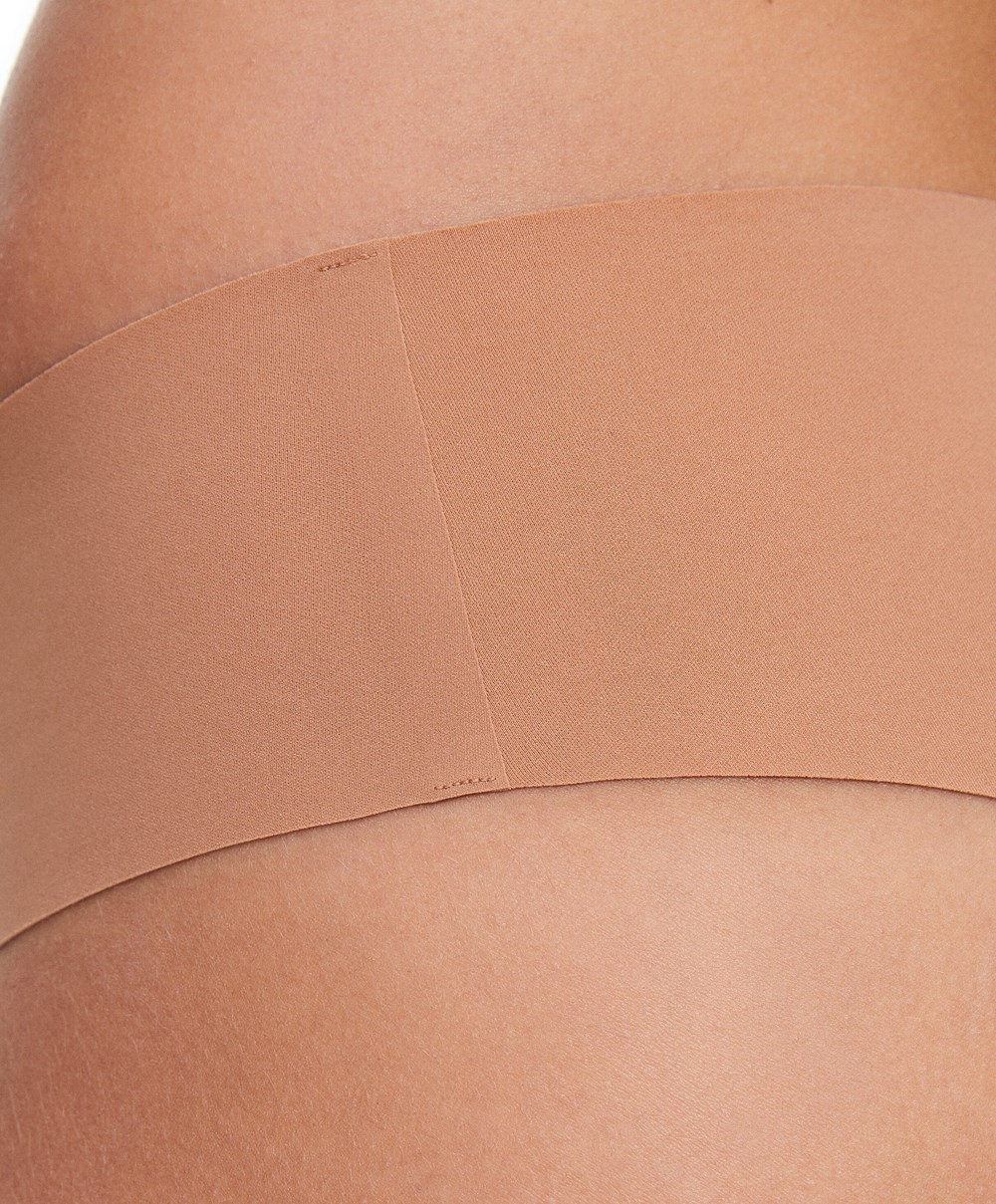 Oysho Invisible Laser-cut Brazilian Briefs Tan | CEIATM-159