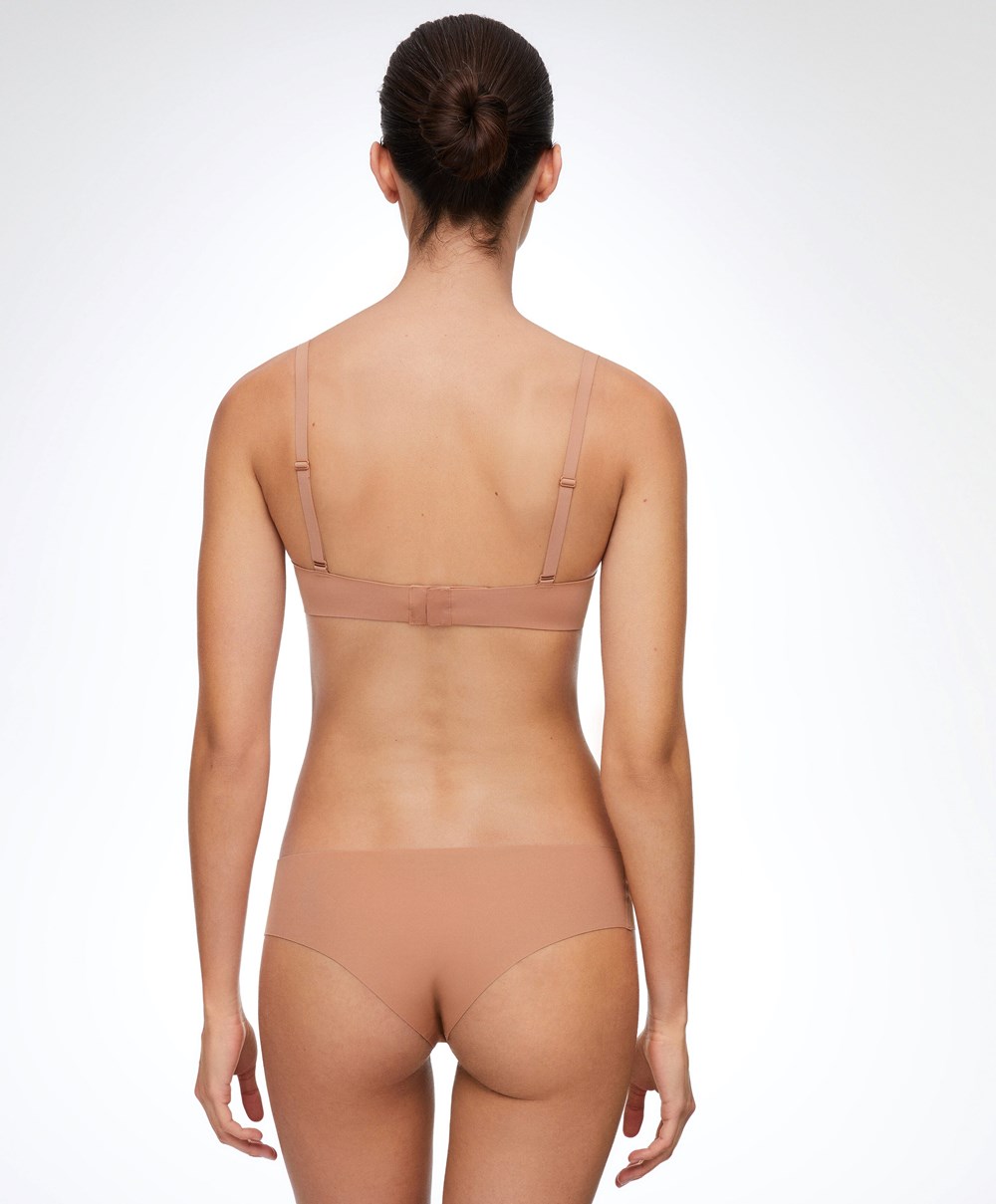 Oysho Invisible Laser-cut Brazilian Briefs Tan | CEIATM-159