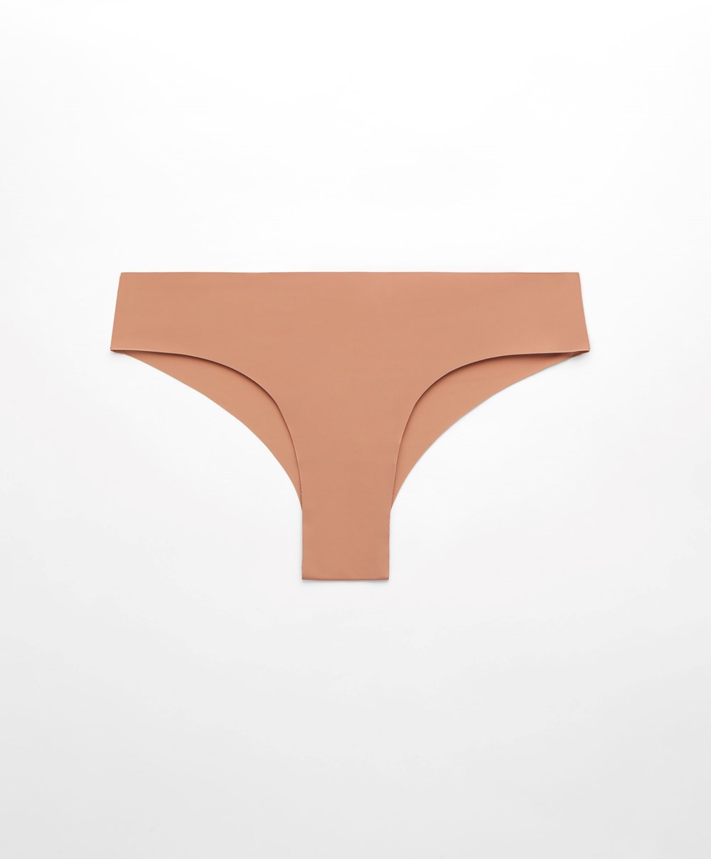 Oysho Invisible Laser-cut Brazilian Briefs Tan | CEIATM-159