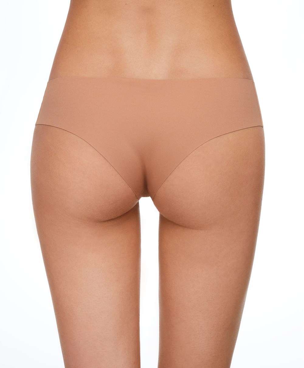 Oysho Invisible Laser-cut Brazilian Briefs Tan | CEIATM-159