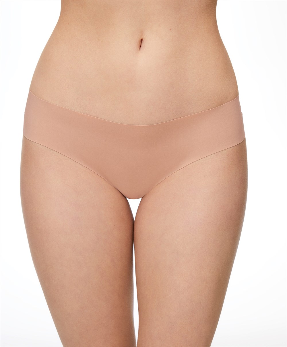 Oysho Invisible Laser-cut Brazilian Briefs Μπεζ | TSDJZH-540