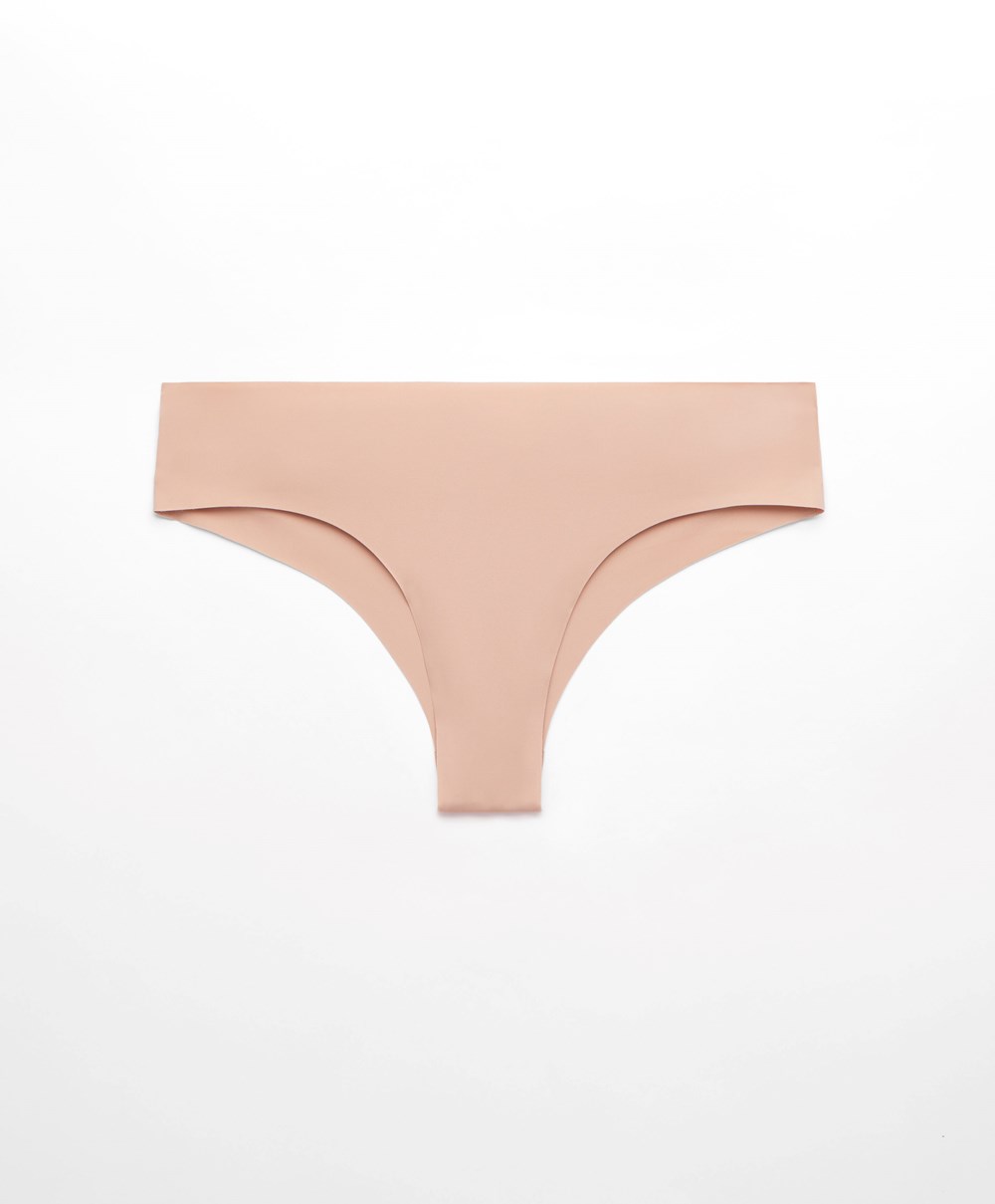 Oysho Invisible Laser-cut Brazilian Briefs Μπεζ | TSDJZH-540