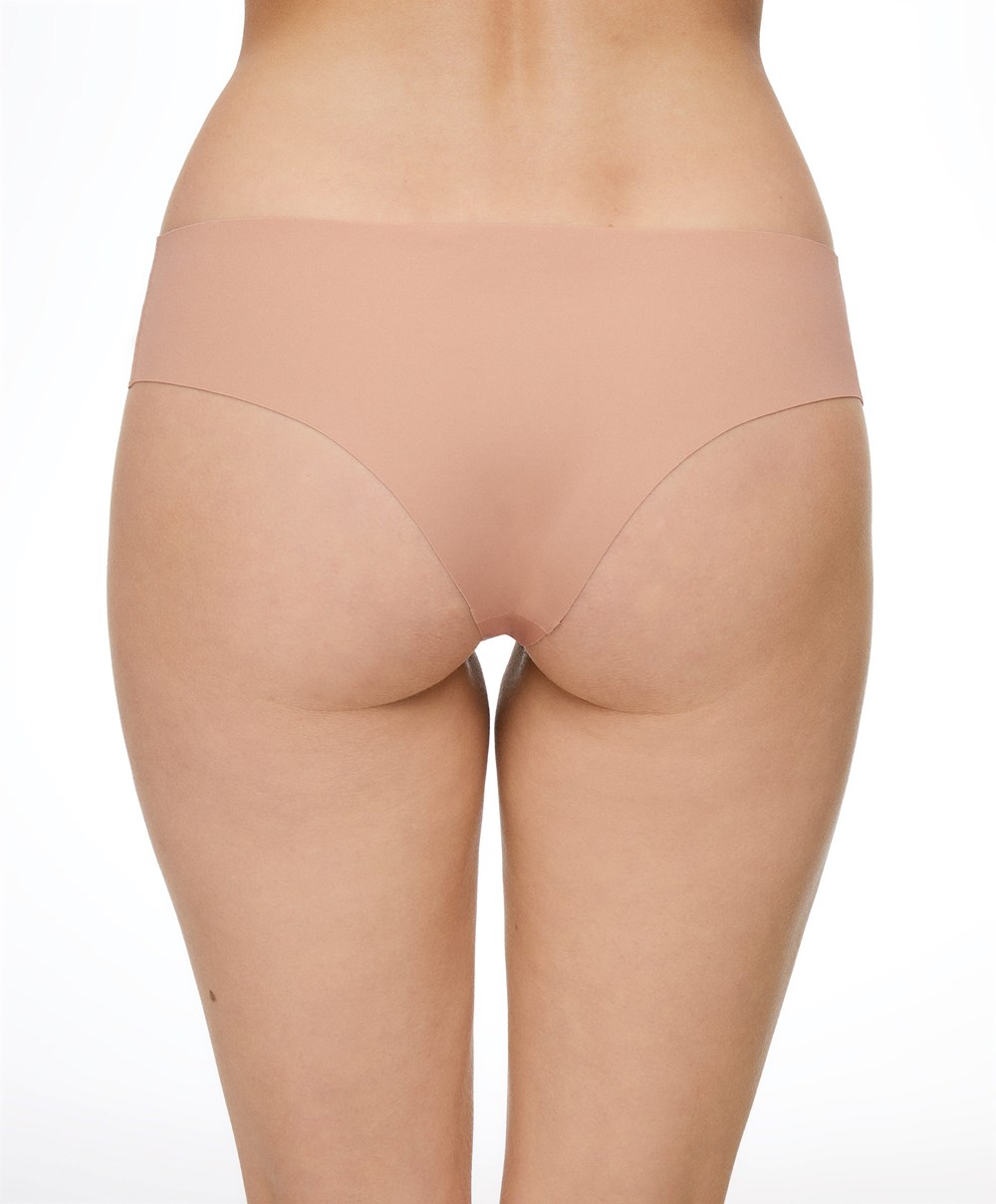 Oysho Invisible Laser-cut Brazilian Briefs Μπεζ | TSDJZH-540