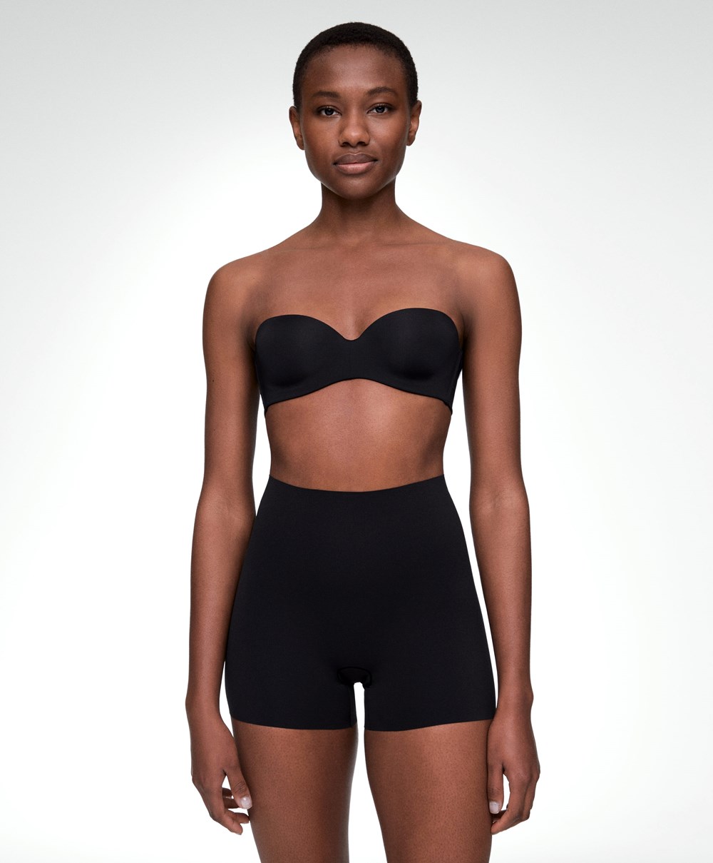 Oysho Invisible Laser-cut Hot Pants μαυρα | VEINXG-241