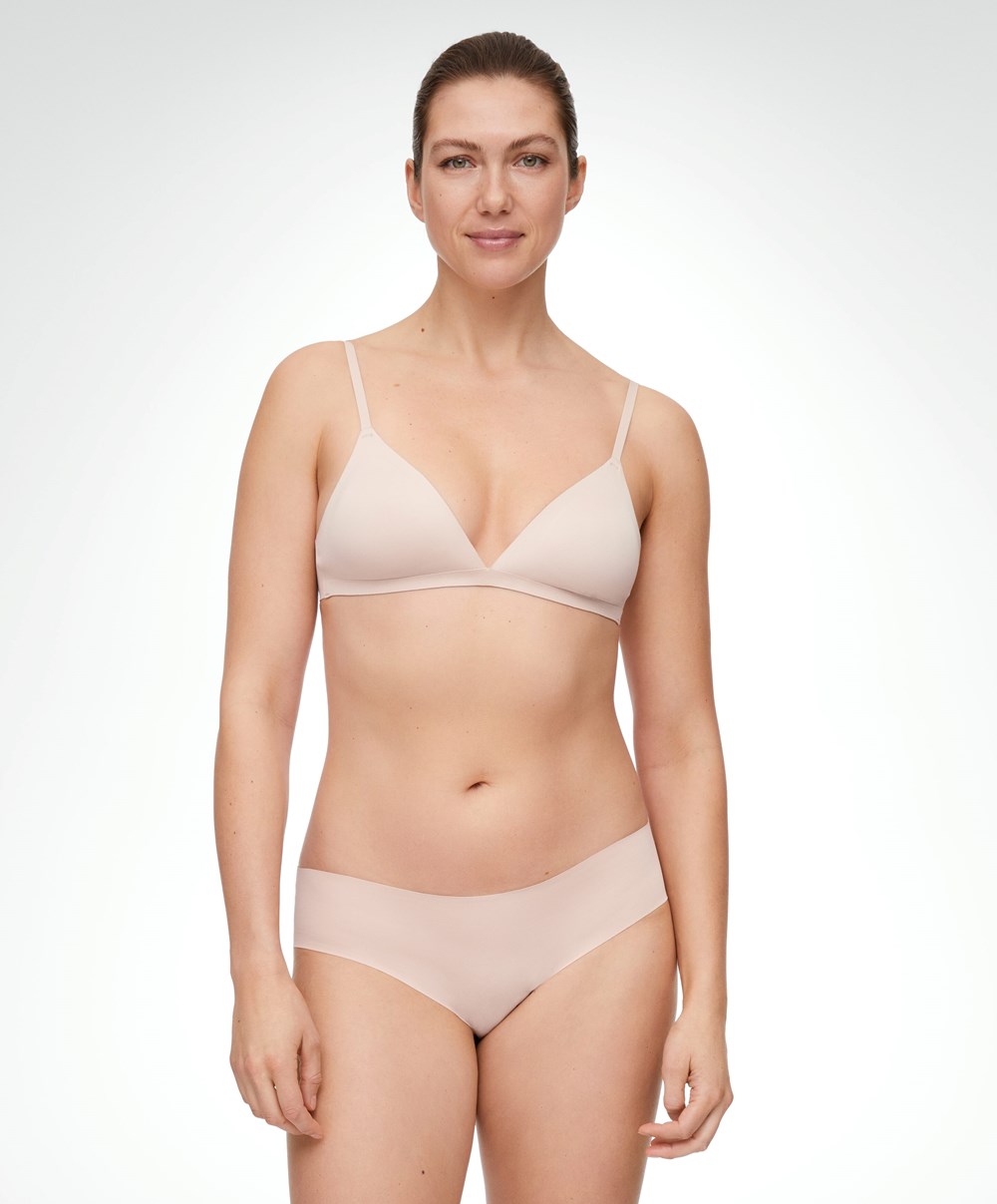 Oysho Invisible Polyamide Triangle Bra Almond | CKWHFZ-498