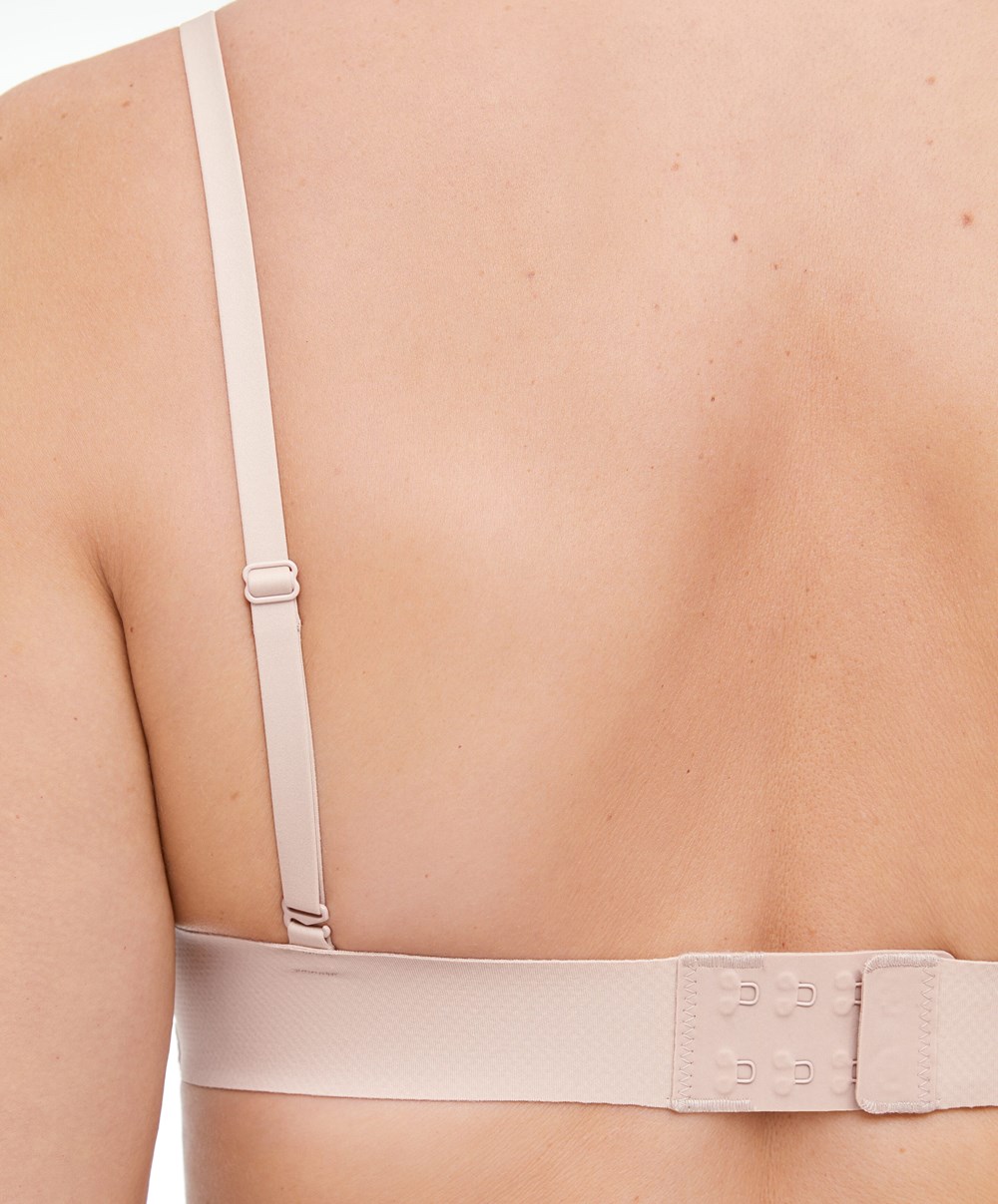 Oysho Invisible Polyamide Triangle Bra Almond | CKWHFZ-498