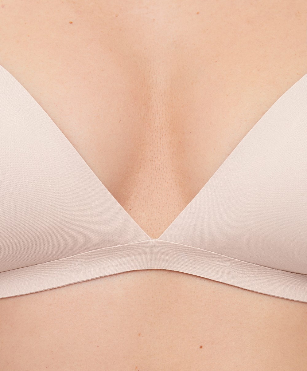 Oysho Invisible Polyamide Triangle Bra Almond | CKWHFZ-498