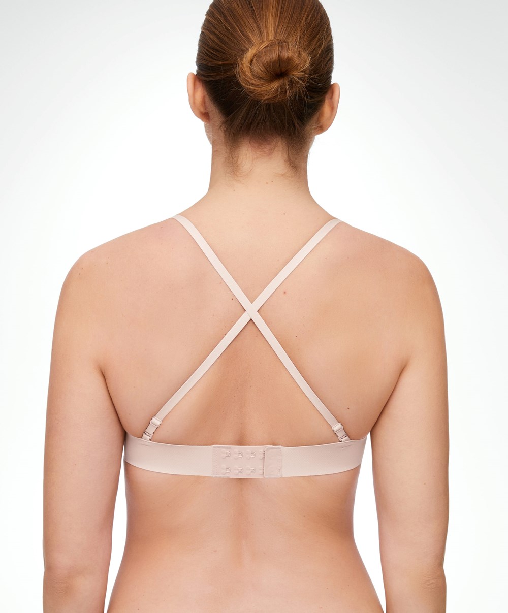 Oysho Invisible Polyamide Triangle Bra Almond | CKWHFZ-498