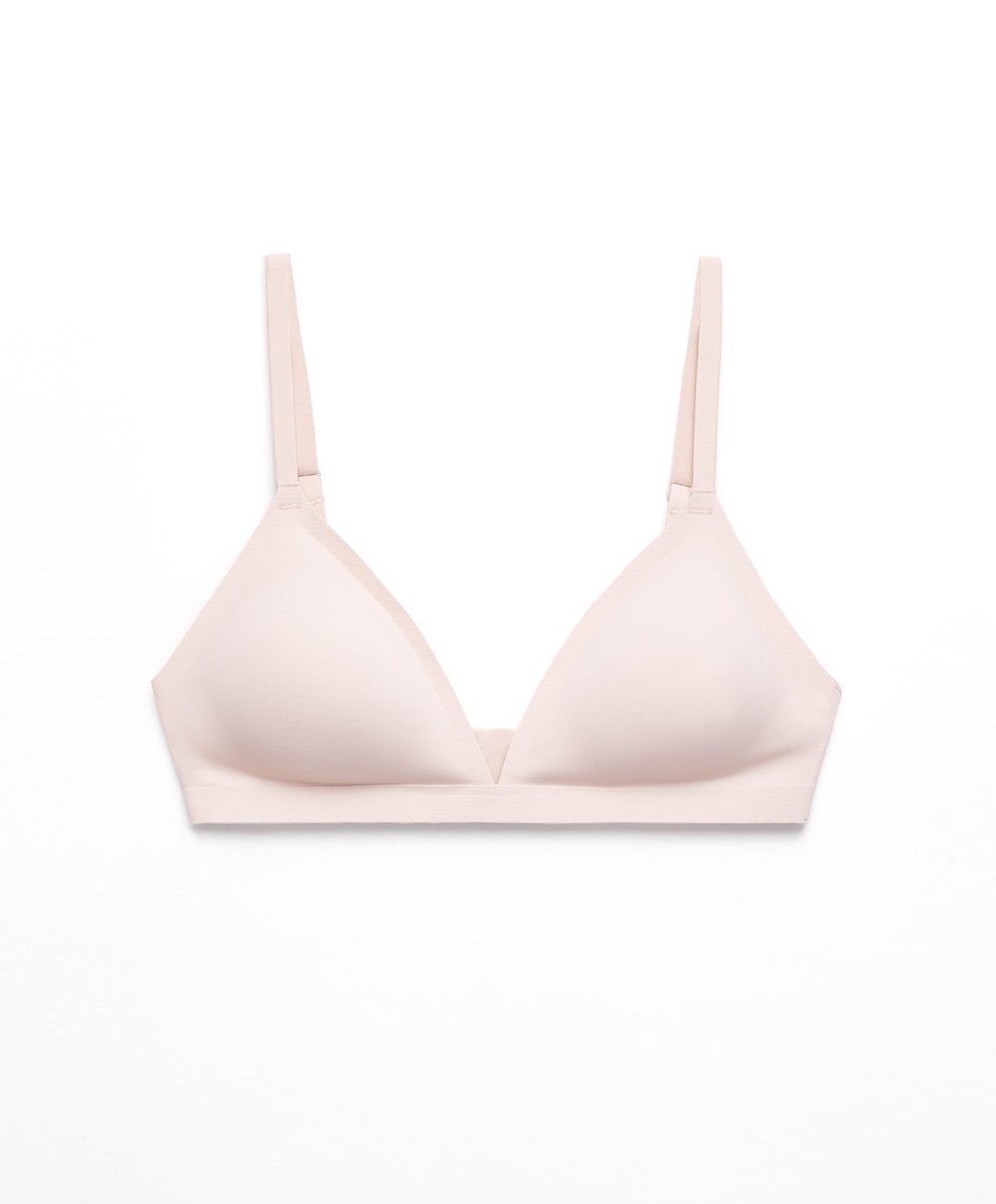 Oysho Invisible Polyamide Triangle Bra Almond | CKWHFZ-498