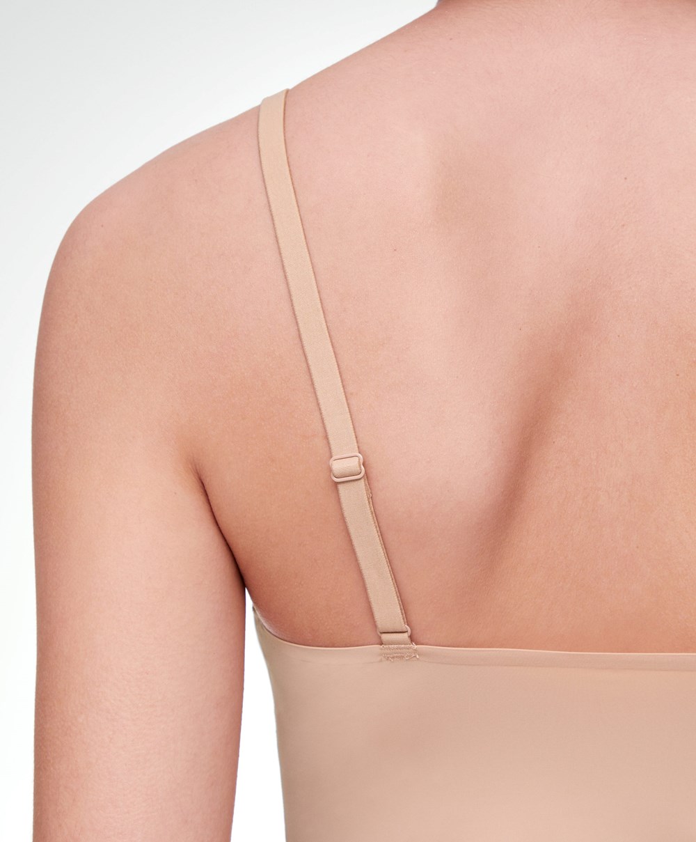 Oysho Invisible strappy Slip Μπεζ | JNLBOV-718