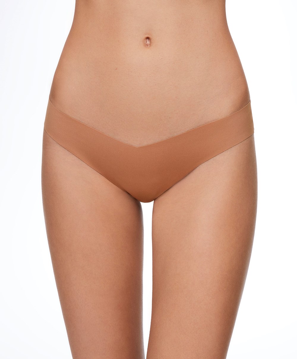 Oysho Invisible “v”-cut Στρινγκ Tan | YJQXRF-397