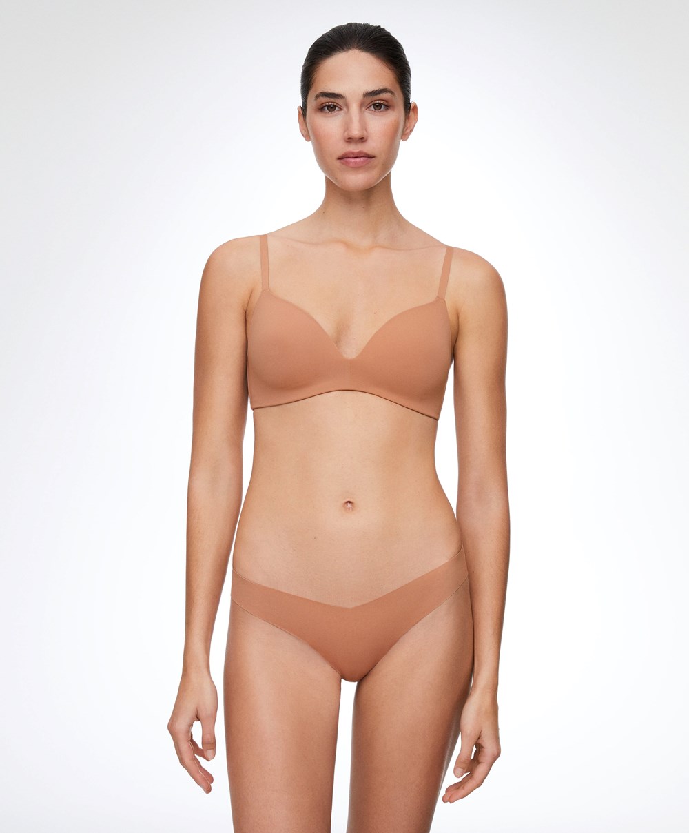 Oysho Invisible “v”-cut Στρινγκ Tan | YJQXRF-397