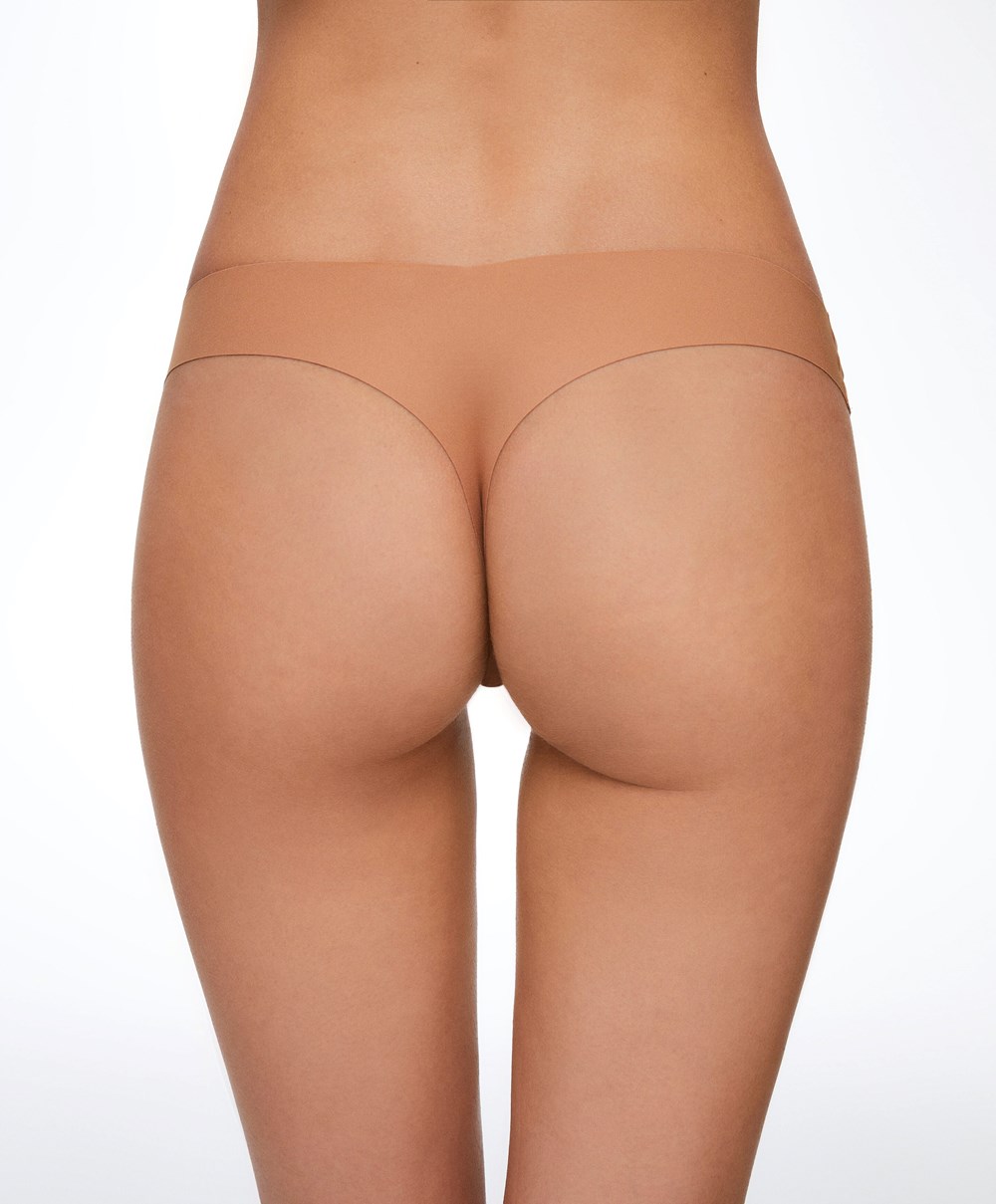 Oysho Invisible “v”-cut Στρινγκ Tan | YJQXRF-397