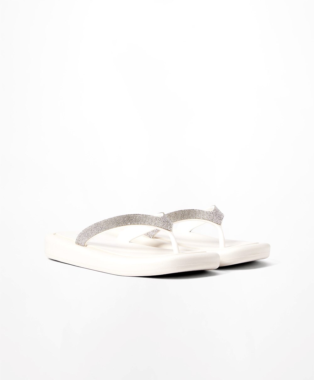 Oysho Jewel Beach Sandals ασπρα | DXCLMW-849