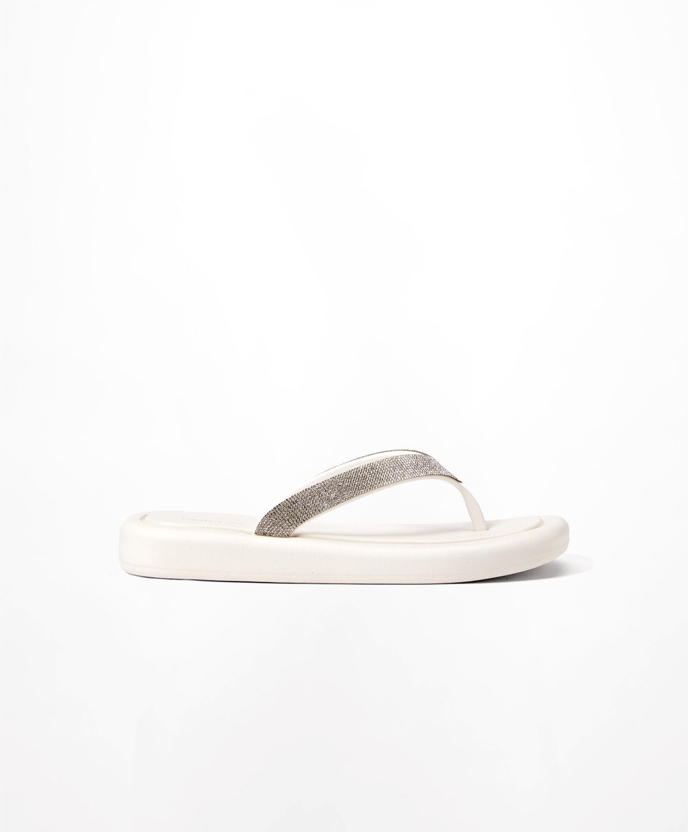 Oysho Jewel Beach Sandals ασπρα | DXCLMW-849