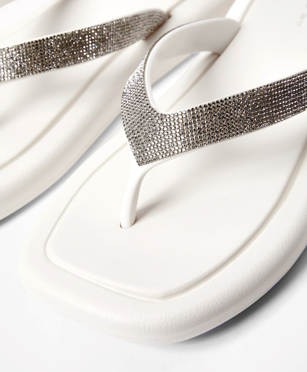 Oysho Jewel Beach Sandals ασπρα | FDLCQG-601