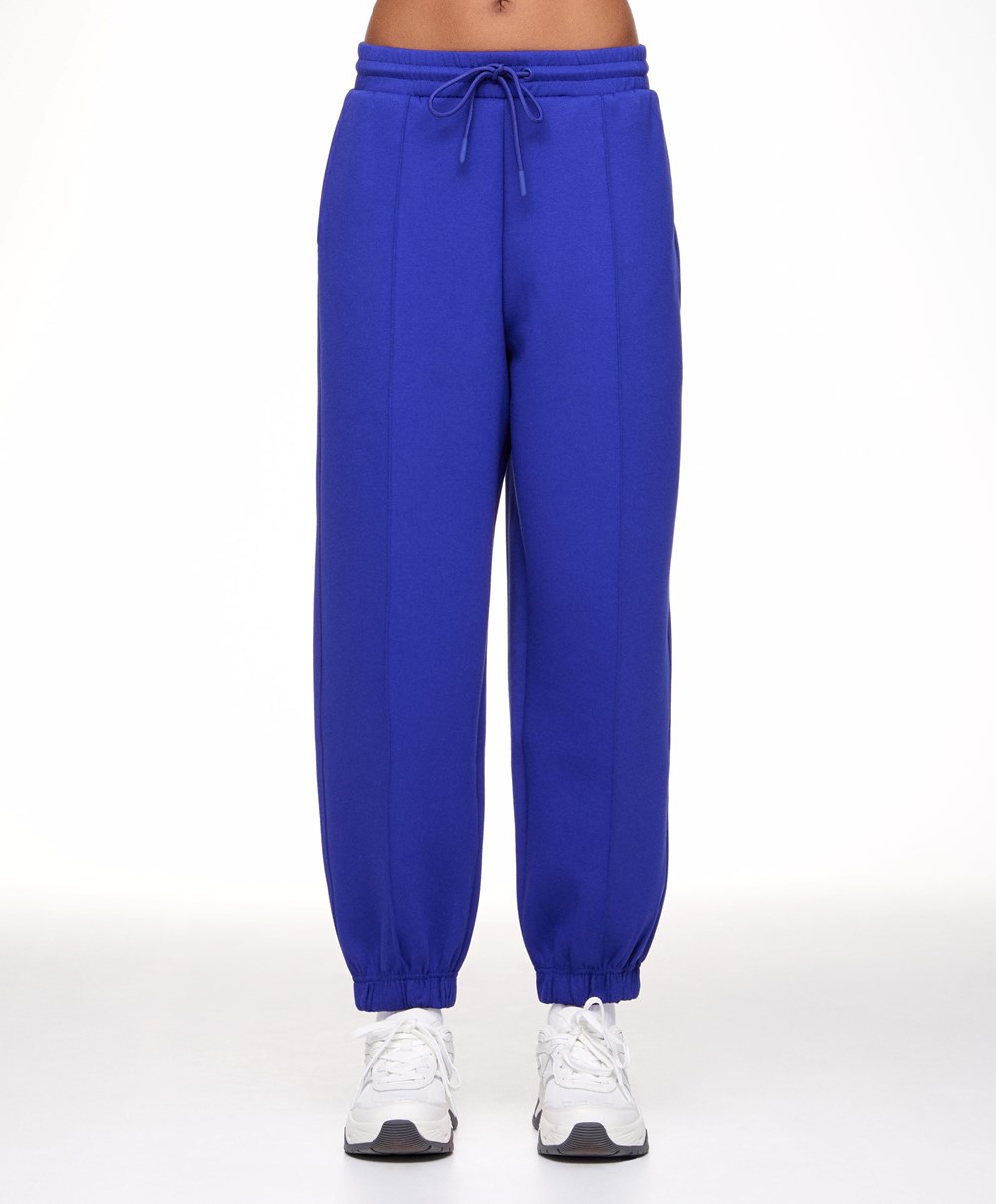 Oysho Joggers With Interlock Detail μπλε | FBDEGT-728