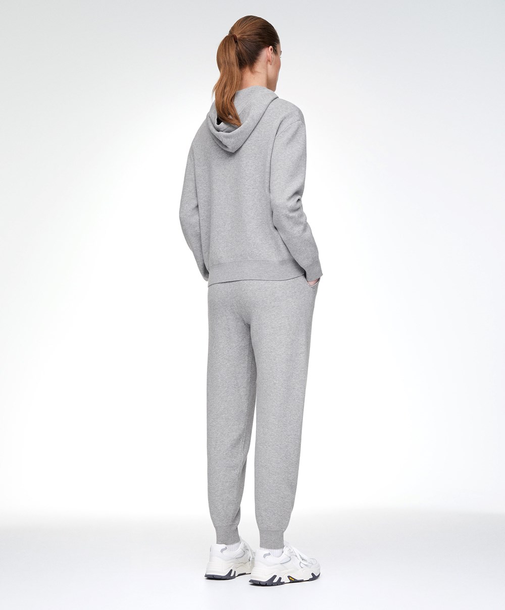 Oysho Knit Hoodie γκρι | NXMFDI-532