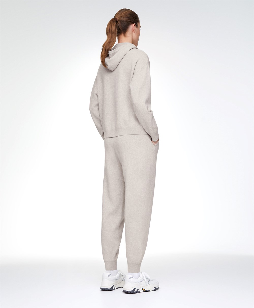 Oysho Knit Joggers Stone | UAKTOF-316